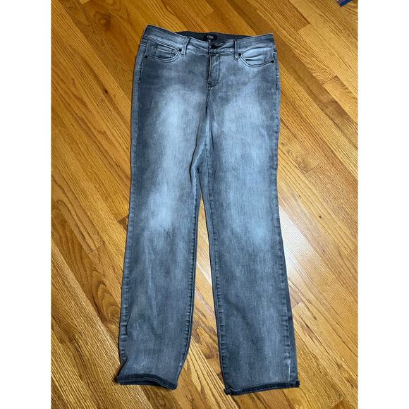 NYDJ Marilyn Straight Lift X Tuck Technology gray faded jeans 12 Mint condition - Picture 1 of 7